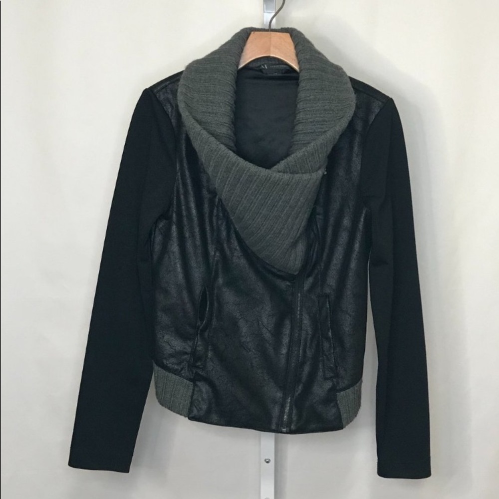 Armani Exchange Faux Suede Moto Jacket